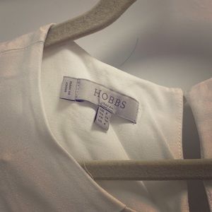 Hobbs White Cap-Sleeve Blouse